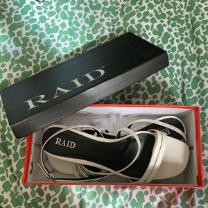 Raid white sandals with low heel